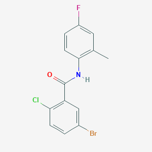 molecular formula C14H10BrClFNO B5746317 5-bromo-2-chloro-N-(4-fluoro-2-methylphenyl)benzamide 
