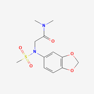 molecular formula C12H16N2O5S B5746323 N~2~-1,3-benzodioxol-5-yl-N~1~,N~1~-dimethyl-N~2~-(methylsulfonyl)glycinamide 