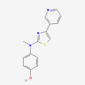 molecular formula C15H13N3OS B5746333 4-{methyl[4-(3-pyridinyl)-1,3-thiazol-2-yl]amino}phenol 