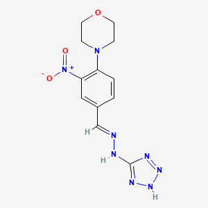 molecular formula C12H14N8O3 B5746336 4-(4-morpholinyl)-3-nitrobenzaldehyde 1H-tetrazol-5-ylhydrazone 