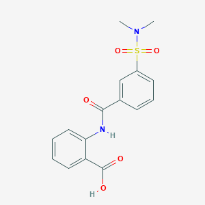 molecular formula C16H16N2O5S B5746348 2-({3-[(dimethylamino)sulfonyl]benzoyl}amino)benzoic acid 