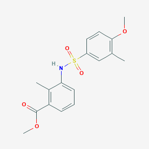 molecular formula C17H19NO5S B5746366 methyl 3-{[(4-methoxy-3-methylphenyl)sulfonyl]amino}-2-methylbenzoate 