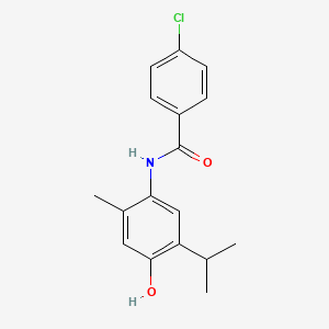 molecular formula C17H18ClNO2 B5746377 4-chloro-N-(4-hydroxy-5-isopropyl-2-methylphenyl)benzamide 