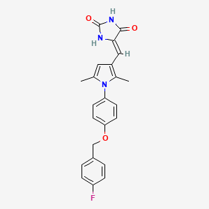 molecular formula C23H20FN3O3 B5746390 5-[(1-{4-[(4-fluorobenzyl)oxy]phenyl}-2,5-dimethyl-1H-pyrrol-3-yl)methylene]-2,4-imidazolidinedione 