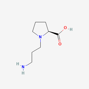 molecular formula C8H16N2O2 B574640 (S)-1-(3-Aminopropyl)pyrrolidine-2-carboxylic acid CAS No. 160687-45-6