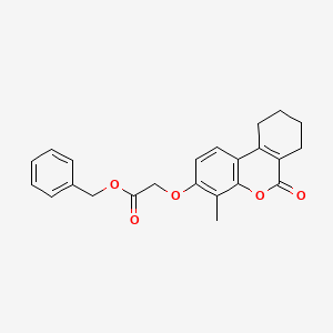molecular formula C23H22O5 B5746407 benzyl [(4-methyl-6-oxo-7,8,9,10-tetrahydro-6H-benzo[c]chromen-3-yl)oxy]acetate 