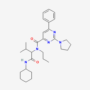 4-Pyrimidinecarboxamide,n-[1-[(cyclohexylamino)carbonyl]-2-methylpropyl]-6-phenyl-n-propyl-2-(1-pyrrolidinyl)-