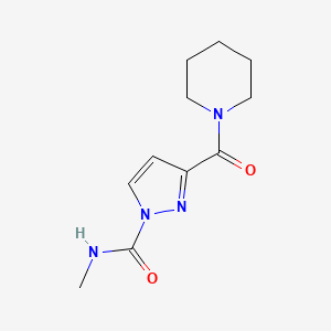 molecular formula C11H16N4O2 B5746427 N-methyl-3-(1-piperidinylcarbonyl)-1H-pyrazole-1-carboxamide 