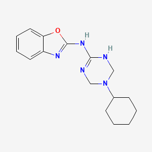 molecular formula C16H21N5O B5746436 N-(5-cyclohexyl-1,3,5-triazinan-2-ylidene)-1,3-benzoxazol-2-amine 