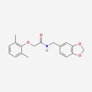 molecular formula C18H19NO4 B5746450 N-(1,3-benzodioxol-5-ylmethyl)-2-(2,6-dimethylphenoxy)acetamide 