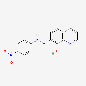 molecular formula C16H13N3O3 B574650 7-[(4-Nitroanilino)methyl]quinolin-8-ol CAS No. 160094-85-9