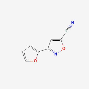 molecular formula C8H4N2O2 B574651 3-(Furan-2-yl)isoxazole-5-carbonitrile CAS No. 184868-49-3