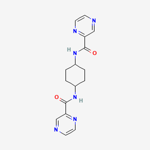 molecular formula C16H18N6O2 B5746517 N,N'-1,4-cyclohexanediyldi(2-pyrazinecarboxamide) 