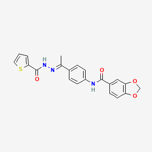 molecular formula C21H17N3O4S B5746549 N-{4-[N-(2-thienylcarbonyl)ethanehydrazonoyl]phenyl}-1,3-benzodioxole-5-carboxamide 