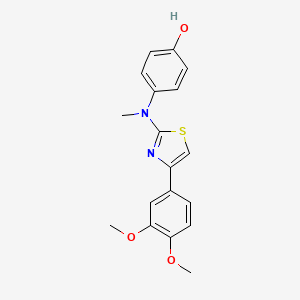 molecular formula C18H18N2O3S B5746553 4-[[4-(3,4-dimethoxyphenyl)-1,3-thiazol-2-yl](methyl)amino]phenol 