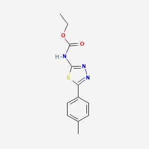 molecular formula C12H13N3O2S B5746557 ethyl [5-(4-methylphenyl)-1,3,4-thiadiazol-2-yl]carbamate 