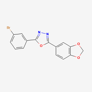 molecular formula C15H9BrN2O3 B5746570 2-(1,3-benzodioxol-5-yl)-5-(3-bromophenyl)-1,3,4-oxadiazole 