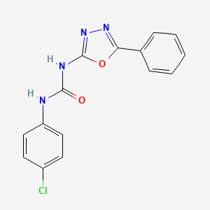 molecular formula C15H11ClN4O2 B5746583 N-(4-chlorophenyl)-N'-(5-phenyl-1,3,4-oxadiazol-2-yl)urea 
