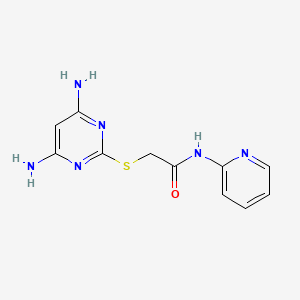 molecular formula C11H12N6OS B5746611 2-[(4,6-diamino-2-pyrimidinyl)thio]-N-2-pyridinylacetamide 