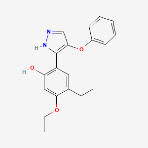 molecular formula C19H20N2O3 B5746618 5-ethoxy-4-ethyl-2-(4-phenoxy-1H-pyrazol-3-yl)phenol 