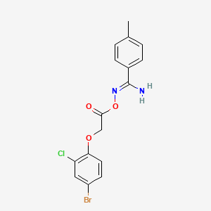 molecular formula C16H14BrClN2O3 B5746623 N'-{[(4-bromo-2-chlorophenoxy)acetyl]oxy}-4-methylbenzenecarboximidamide 