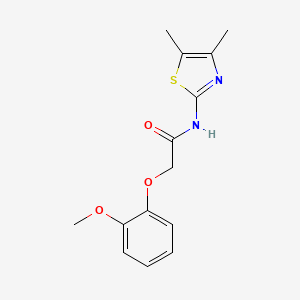 molecular formula C14H16N2O3S B5746625 N-(4,5-dimethyl-1,3-thiazol-2-yl)-2-(2-methoxyphenoxy)acetamide 