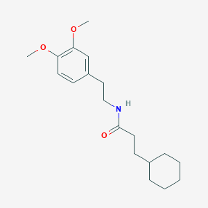 molecular formula C19H29NO3 B5746632 3-cyclohexyl-N-[2-(3,4-dimethoxyphenyl)ethyl]propanamide 