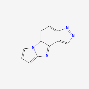 molecular formula C11H6N4 B574665 Pyrazolo[4,3:4,5]pyrrolo[1,2-a]benzimidazole CAS No. 174125-47-4