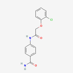 molecular formula C15H13ClN2O3 B5746665 4-{[(2-chlorophenoxy)acetyl]amino}benzamide 