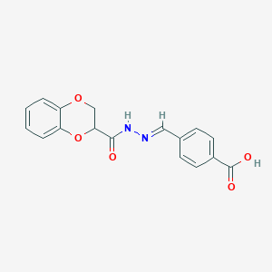molecular formula C17H14N2O5 B5746678 4-[2-(2,3-dihydro-1,4-benzodioxin-2-ylcarbonyl)carbonohydrazonoyl]benzoic acid 