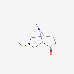 molecular formula C10H18N2O B574668 3-Ethyl-9-methyl-3,9-diazabicyclo[3.3.1]nonan-6-one CAS No. 161867-82-9