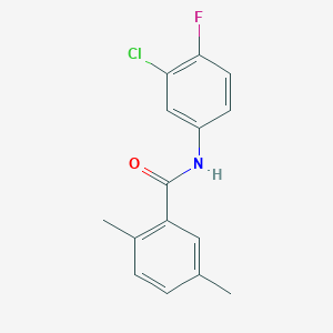 molecular formula C15H13ClFNO B5746700 N-(3-chloro-4-fluorophenyl)-2,5-dimethylbenzamide 