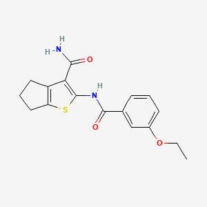 molecular formula C17H18N2O3S B5746706 2-[(3-ethoxybenzoyl)amino]-5,6-dihydro-4H-cyclopenta[b]thiophene-3-carboxamide 