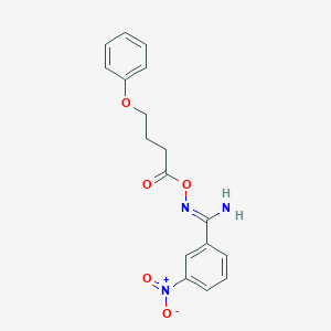 molecular formula C17H17N3O5 B5746722 3-nitro-N'-[(4-phenoxybutanoyl)oxy]benzenecarboximidamide 