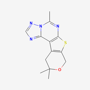 molecular formula C13H14N4OS B5746723 5,10,10-trimethyl-10,11-dihydro-8H-pyrano[4',3':4,5]thieno[3,2-e][1,2,4]triazolo[1,5-c]pyrimidine 