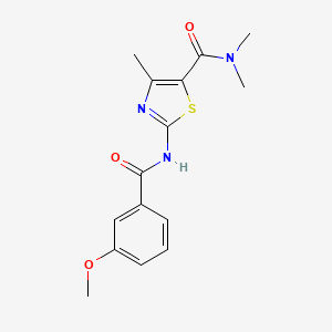 molecular formula C15H17N3O3S B5746730 2-[(3-methoxybenzoyl)amino]-N,N,4-trimethyl-1,3-thiazole-5-carboxamide 