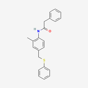 molecular formula C22H21NOS B5746747 N-{2-methyl-4-[(phenylthio)methyl]phenyl}-2-phenylacetamide 