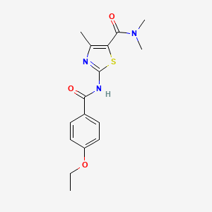 molecular formula C16H19N3O3S B5746756 2-[(4-ethoxybenzoyl)amino]-N,N,4-trimethyl-1,3-thiazole-5-carboxamide 
