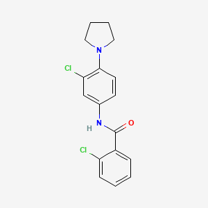 2-chloro-N-[3-chloro-4-(1-pyrrolidinyl)phenyl]benzamide