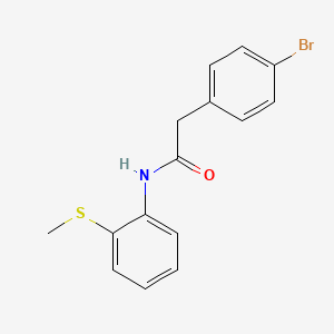 molecular formula C15H14BrNOS B5746793 2-(4-bromophenyl)-N-[2-(methylthio)phenyl]acetamide 