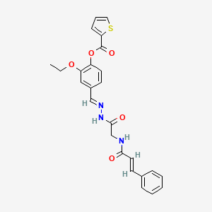 4-{2-[(cinnamoylamino)acetyl]carbonohydrazonoyl}-2-ethoxyphenyl thiophene-2-carboxylate