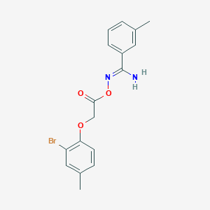 molecular formula C17H17BrN2O3 B5746813 N'-{[(2-bromo-4-methylphenoxy)acetyl]oxy}-3-methylbenzenecarboximidamide 