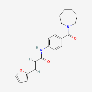 molecular formula C20H22N2O3 B5746815 N-[4-(1-azepanylcarbonyl)phenyl]-3-(2-furyl)acrylamide 