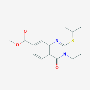 methyl 3-ethyl-2-(isopropylthio)-4-oxo-3,4-dihydro-7-quinazolinecarboxylate