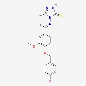 molecular formula C18H17FN4O2S B5746842 4-({4-[(4-fluorobenzyl)oxy]-3-methoxybenzylidene}amino)-5-methyl-4H-1,2,4-triazole-3-thiol 