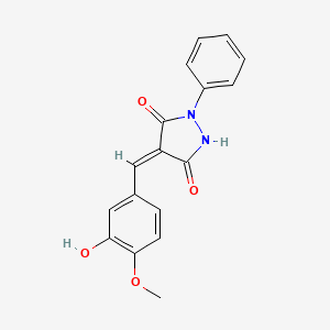 molecular formula C17H14N2O4 B5746851 4-(3-hydroxy-4-methoxybenzylidene)-1-phenyl-3,5-pyrazolidinedione 