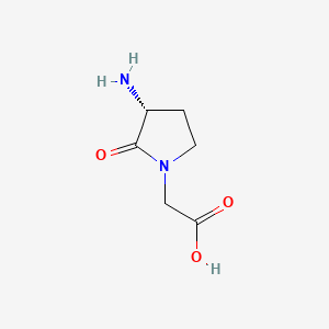 molecular formula C6H10N2O3 B574687 [(3R)-3-Amino-2-oxopyrrolidin-1-yl]acetic acid CAS No. 179605-47-1