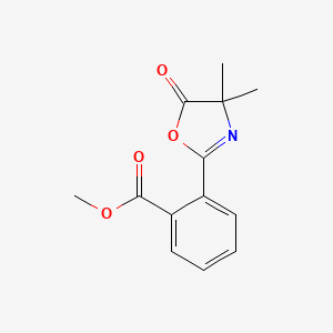 molecular formula C13H13NO4 B574690 Methyl 2-(4,4-dimethyl-5-oxo-4,5-dihydro-1,3-oxazol-2-yl)benzoate CAS No. 176234-09-6