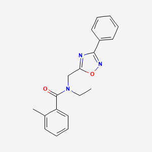 molecular formula C19H19N3O2 B5746903 N-ethyl-2-methyl-N-[(3-phenyl-1,2,4-oxadiazol-5-yl)methyl]benzamide 