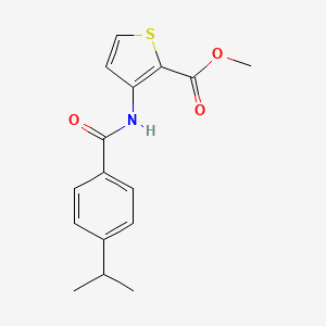 molecular formula C16H17NO3S B5746915 methyl 3-[(4-isopropylbenzoyl)amino]-2-thiophenecarboxylate 